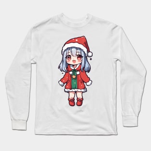 Cute chirstmas girl anime Long Sleeve T-Shirt